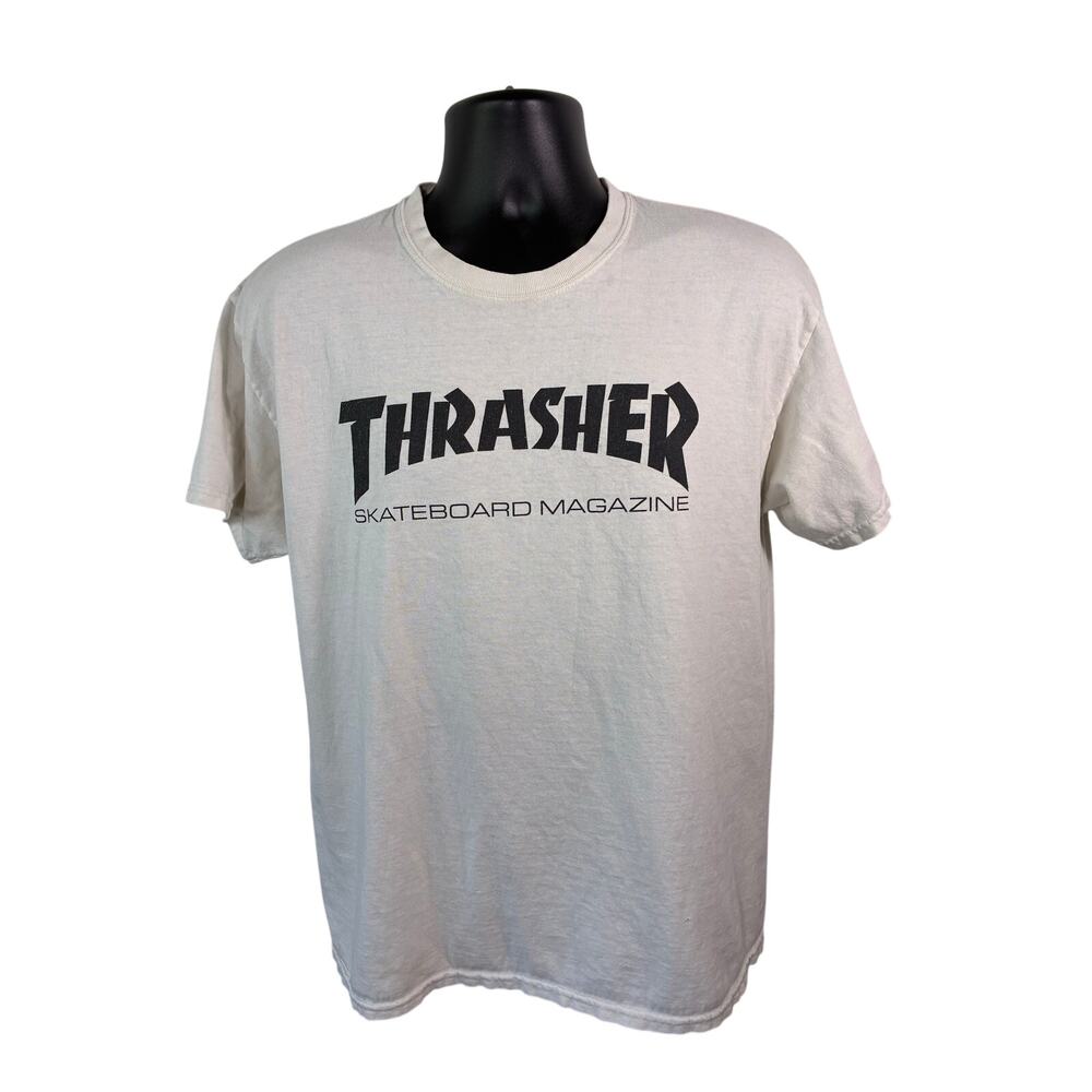Thrasher Skateboard Magazine Logo T Shirt White Adult XL